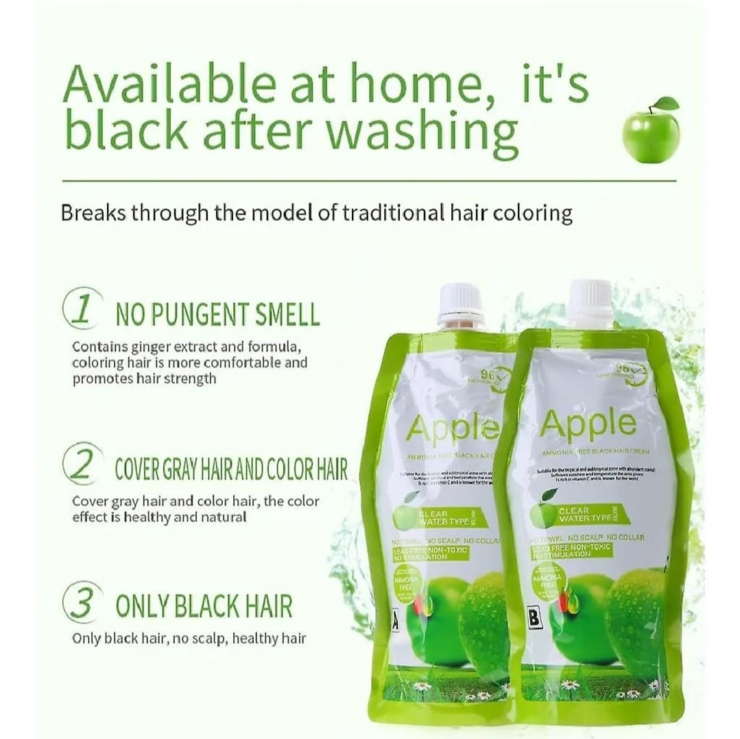 Apple Hair Color 500 ml Ammonia-Free Dark Brown Hair Color Cream