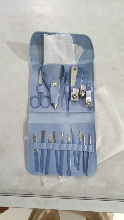 16-Piece Manicure &amp; Pedicure Kit Premium Stainless Steel Nail Care Set