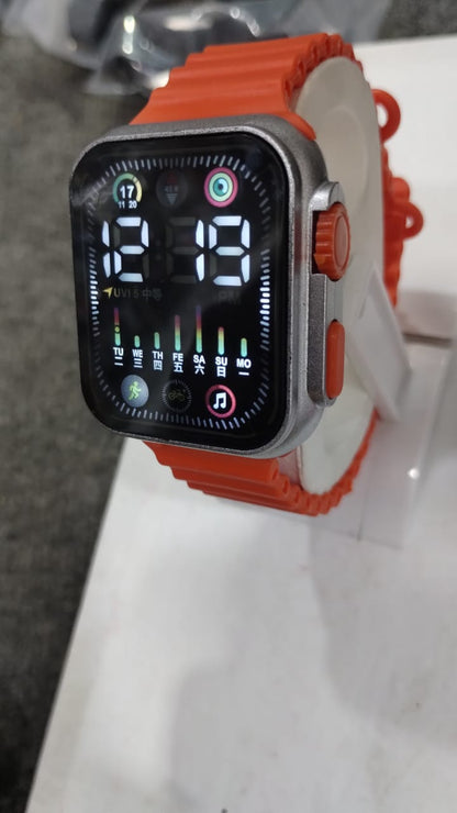 Salicon Digital Display Strap Watch Available in Orange &amp; Gray Stylish