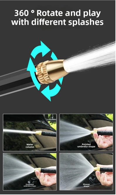 High-Pressure Hose Nozzle Gun Set Adjustable Spray Watering Tool with Ergonomic