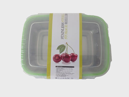 Pack of 2 Leak-Proof Stainless Steel Lunch Boxes 450ml &amp; 1000ml