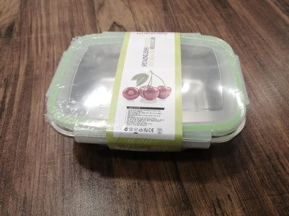 Pack of 2 Leak-Proof Stainless Steel Lunch Boxes 450ml &amp; 1000ml