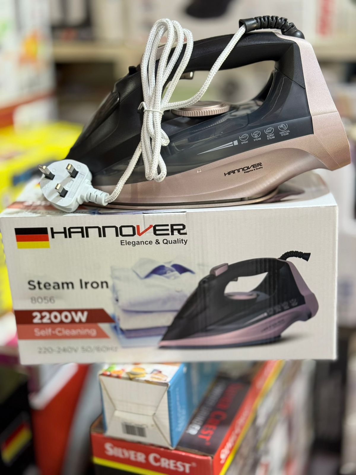 Hannover Steam Iron 2200W German Lot | Ceramic Soleplate, Vertical &amp; - CheckNpays