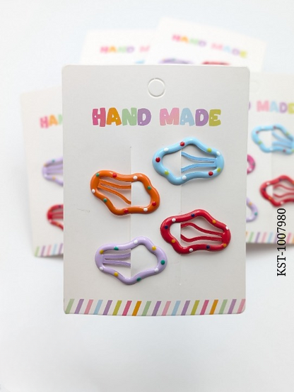 4-Piece Multicolor Hair Clip Card - Kids Accessories - Hair Pin