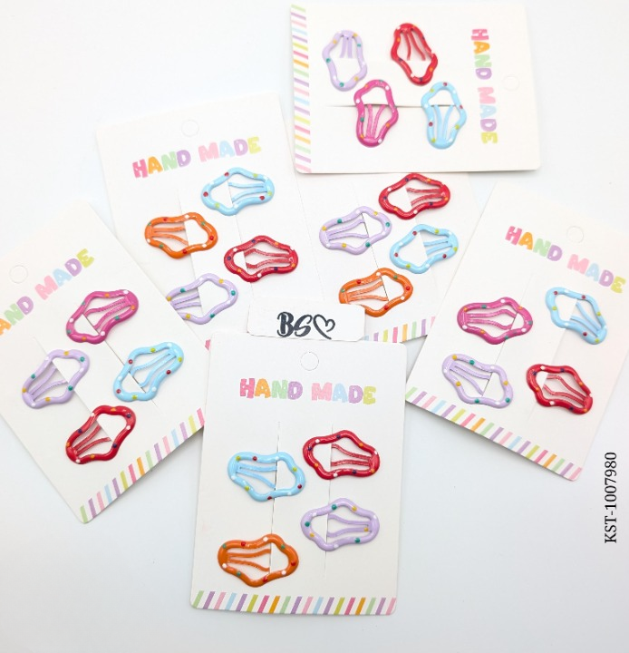 4-Piece Multicolor Hair Clip Card - Kids Accessories - Hair Pin