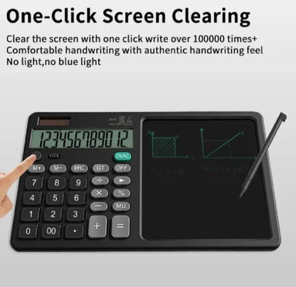2-in-1 Calculator with LCD Writing Tablet Dual-Function Office &amp; School Gadget