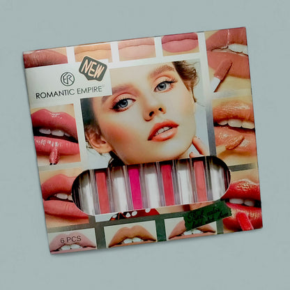 6-Piece Matte Lip Gloss Set , Waterproof Lip Color Kit for