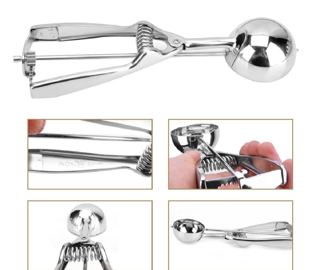 Premium Stainless Steel Ice Cream Scoop Heavy Duty Metal Scooper Spoon,
