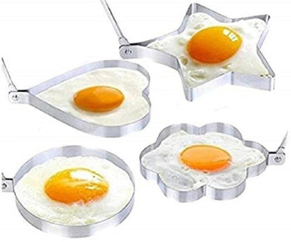 4PCs Stainless Steel Egg Ring Mold Set Fun Shaped Fried Egg