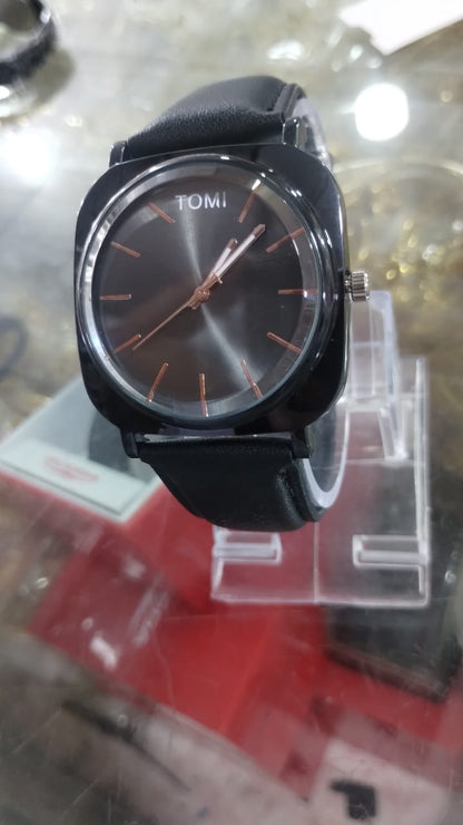 TOMI Original Leather Strap Watch Waterproof | Box Included | Elegant - CheckNpays