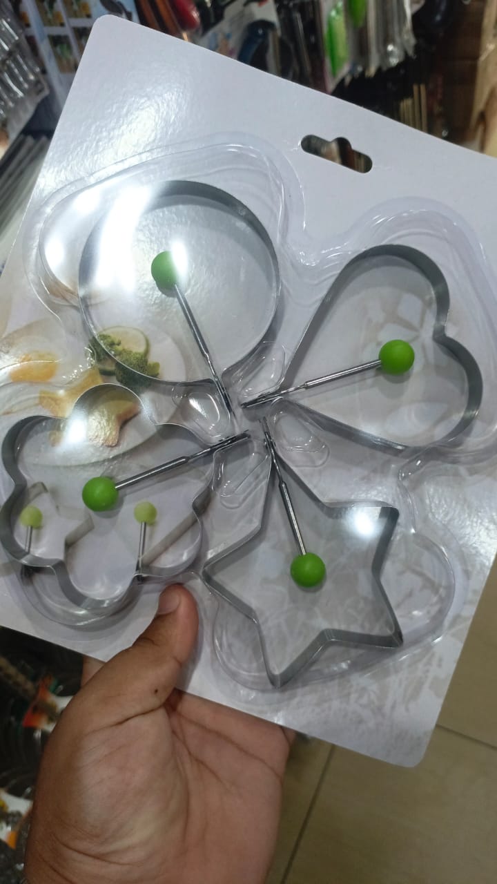 4PCs Stainless Steel Egg Ring Mold Set Fun Shaped Fried Egg