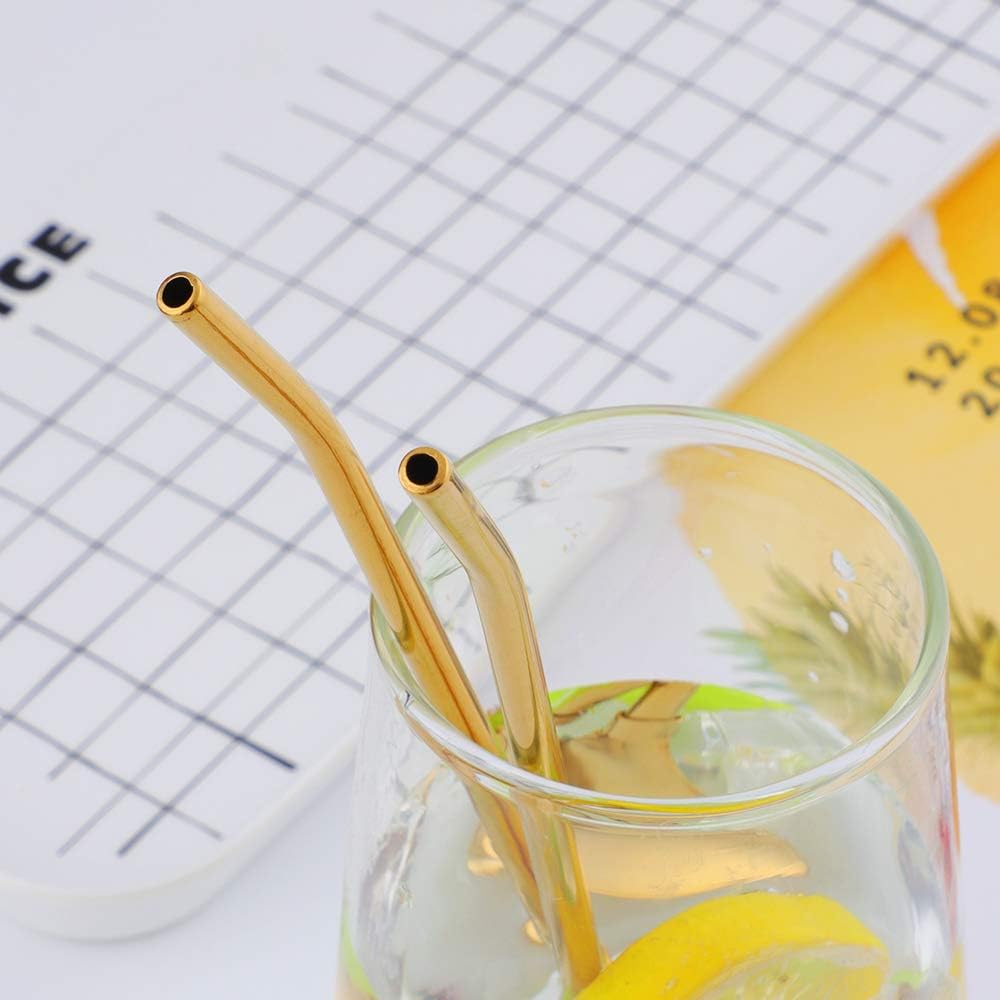 6-Piece Reusable Stainless Steel Straw Spoons with Cleaning Brush Eco-Friendly - CheckNpays