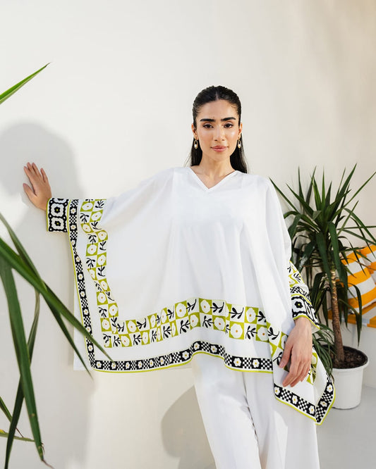 Women's 3-Piece Swiss Lawn Printed Suit White, Medium Size, Shirt, Trouser