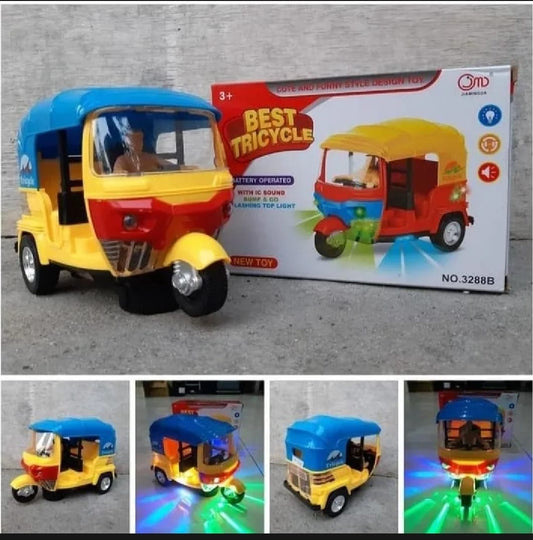 Musical Electric Tricycle Rickshaw Toy for Kids Battery Operated with Front