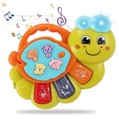 TOEY PLAY Baby Toy with Caterpillar for 12+ Months, Musical Piano Keyboard - CheckNpays