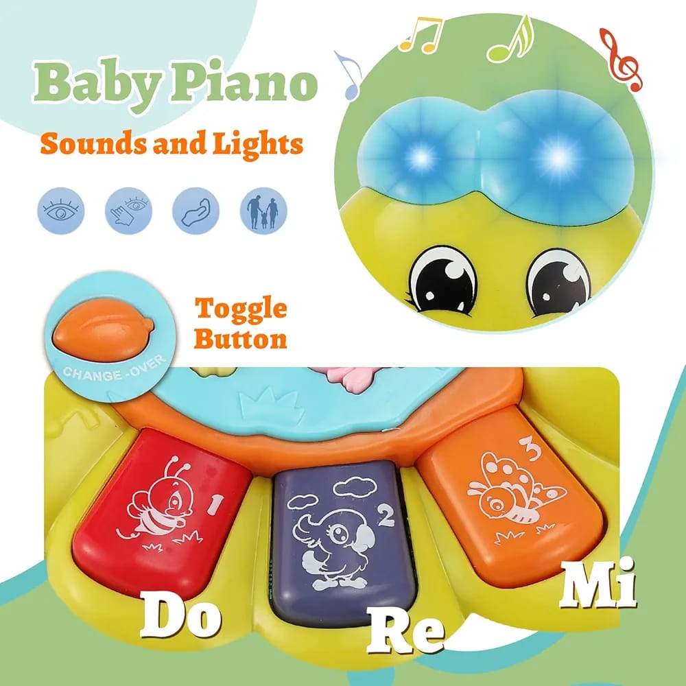 TOEY PLAY Baby Toy with Caterpillar for 12+ Months, Musical Piano Keyboard - CheckNpays