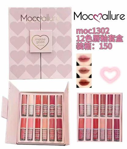Mocallure 12-Piece High Pigment Lip Gloss Set Long-Lasting, Vibrant Shades