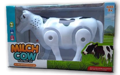 Funny Walking Musical Milch Cow Toy for Kids Black &amp; White