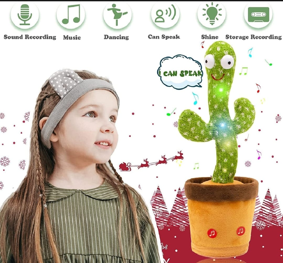Rechargeable Cute Dancing Cactus Toy for Kids | Talking Dancing Shaking &amp;