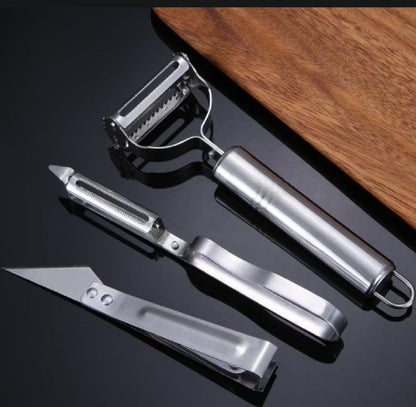 1 Set Stainless Steel Peeler &amp; Slicer Multi-Function Vegetable &amp; Fruit