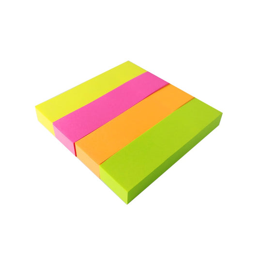 Pack of 100 Sticky Note Multi-Color Tags Strong Removable Adhesive, Bright