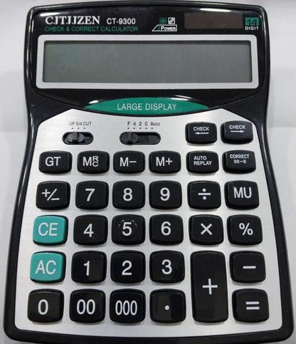 Cjtjjzen CT 9300 14-Digit Desktop Calculator Large Display, Dual Power, Tax - CheckNpays