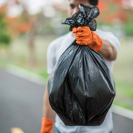 Black Garbage Bags Roll Leak Proof, Heavy Duty Disposable Trash Bags