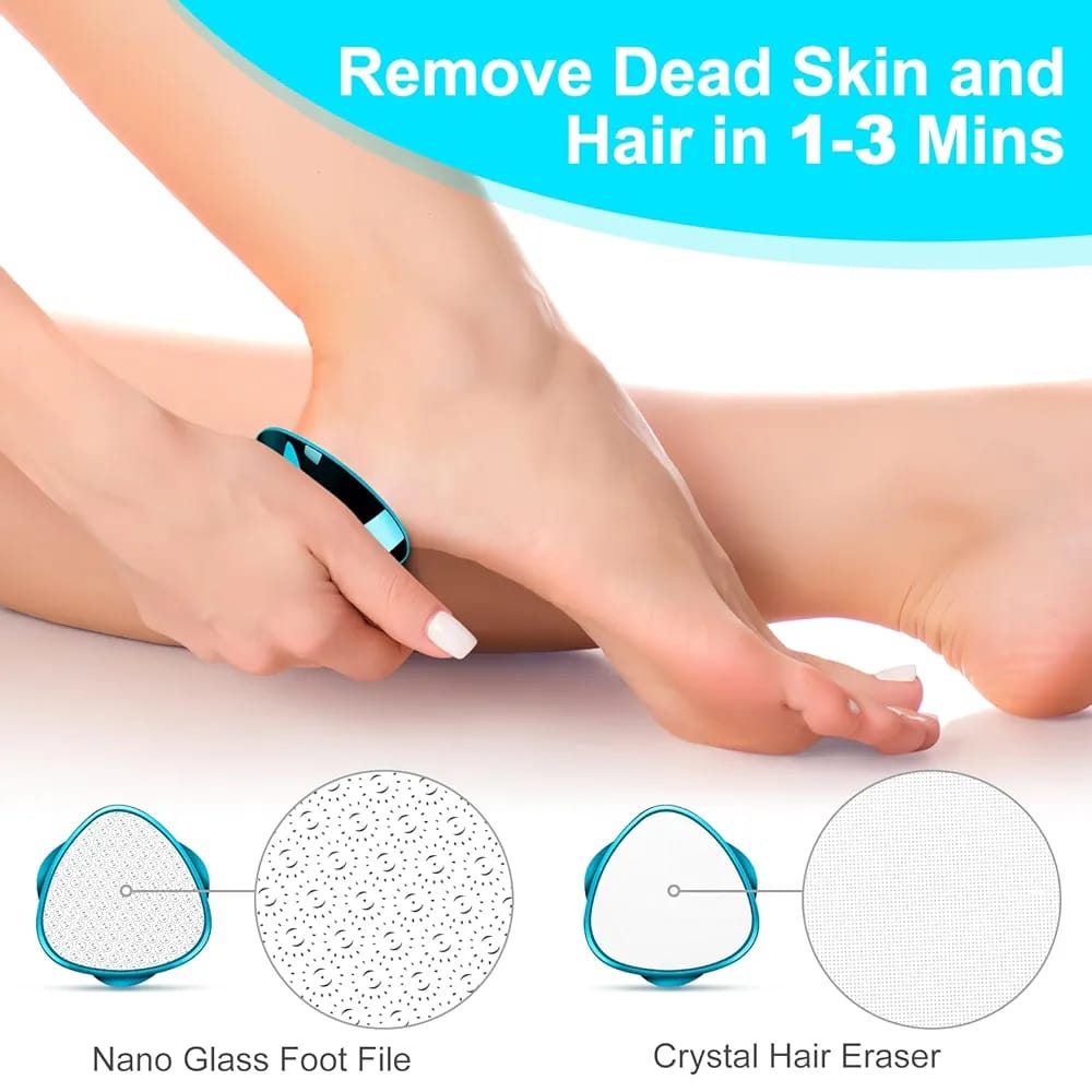 2 in 1 Double-Sided Nano Glass Callus Remover &amp; Crystal Hair Eraser - CheckNpays