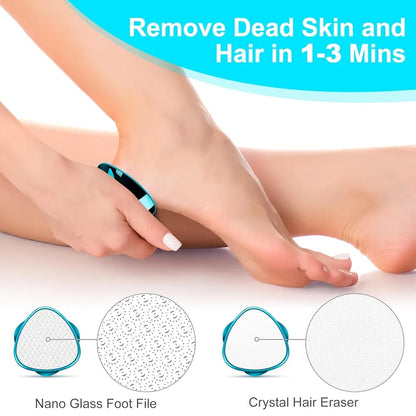 2 in 1 Double-Sided Nano Glass Callus Remover &amp; Crystal Hair Eraser - CheckNpays