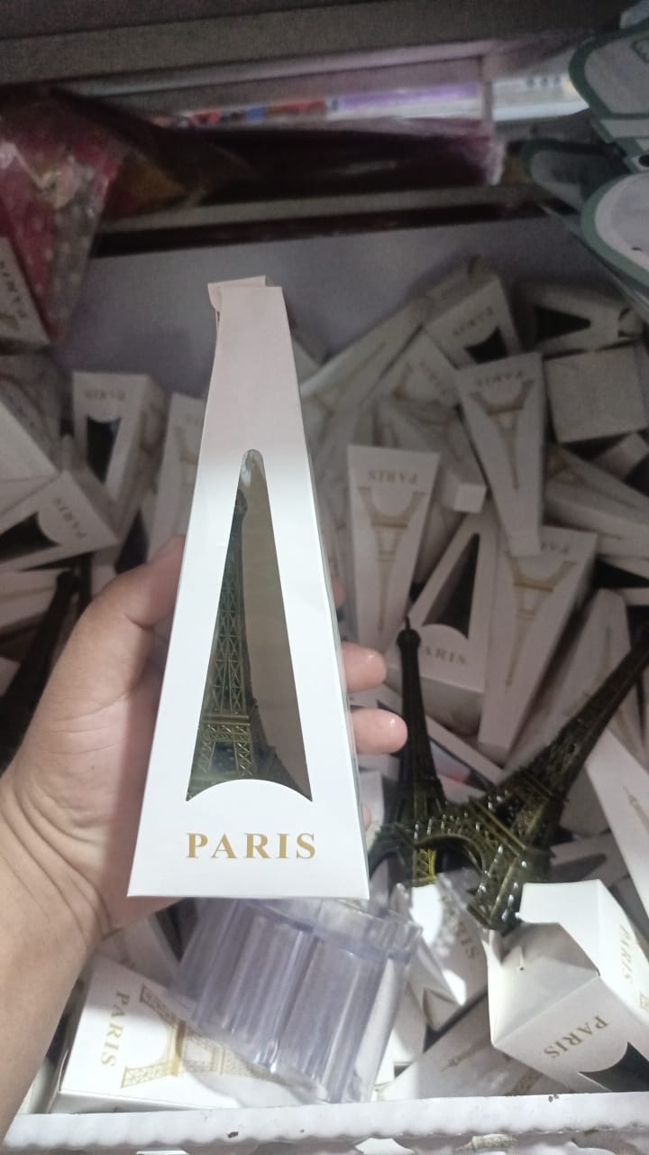 7-inch Eiffel Tower Statue Decor Bronze Alloy Metal Paris Souvenir for