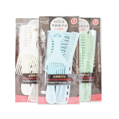 Aimeisi Multifunctional Hair Comb Set 6 Pcs Durable Styling Combs for - CheckNpays