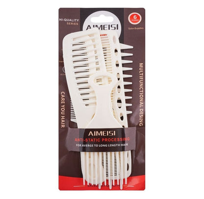 Aimeisi Multifunctional Hair Comb Set 6 Pcs Durable Styling Combs for - CheckNpays