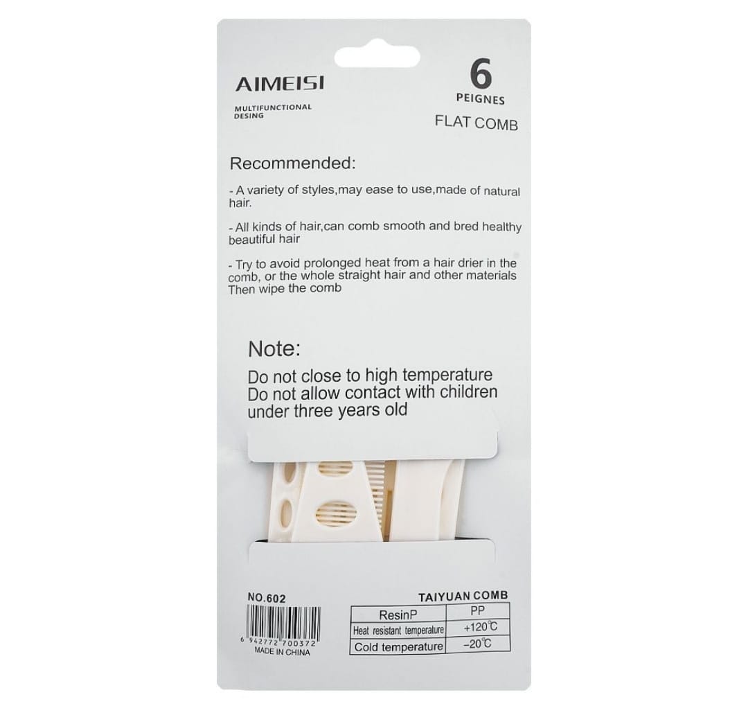 Aimeisi Multifunctional Hair Comb Set 6 Pcs Durable Styling Combs for - CheckNpays
