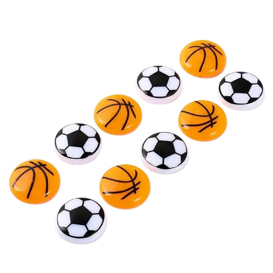 Basketball &amp; Football Refrigerator Magnets Set of 10 Durable Sports-Themed Decorative