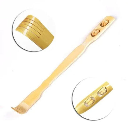 2 Pcs Wooden Back Scratcher &amp; Massage Stick Long Handle Backscratching
