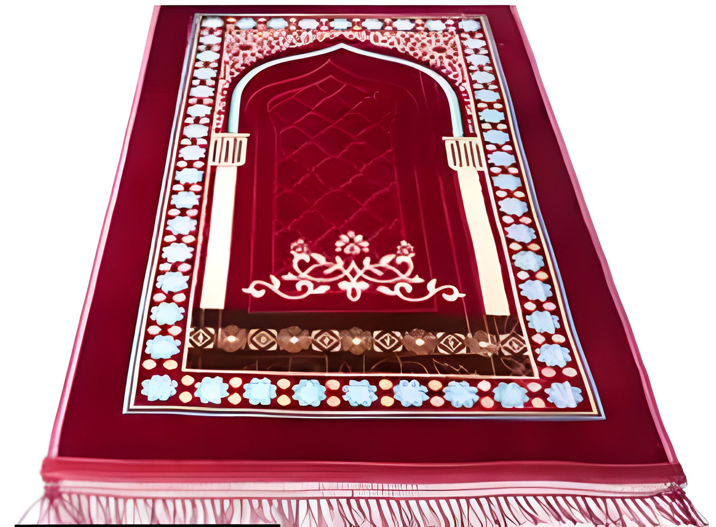 Luxury Velvet Embossed Prayer Mat Soft Comfortable Muslim Janamaz for Daily - CheckNpays