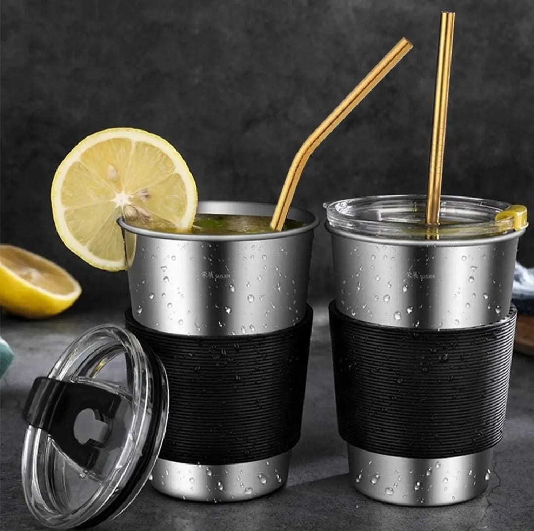 Set of 6 Colorful Reusable Metal Straws Stainless Steel Drinking Straws