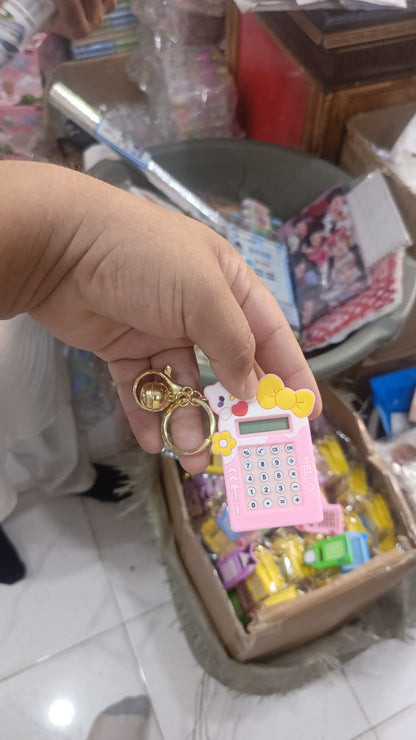 Mini Calculator Keychain Cute Pink Kawaii Cartoon Portable Calculator | School