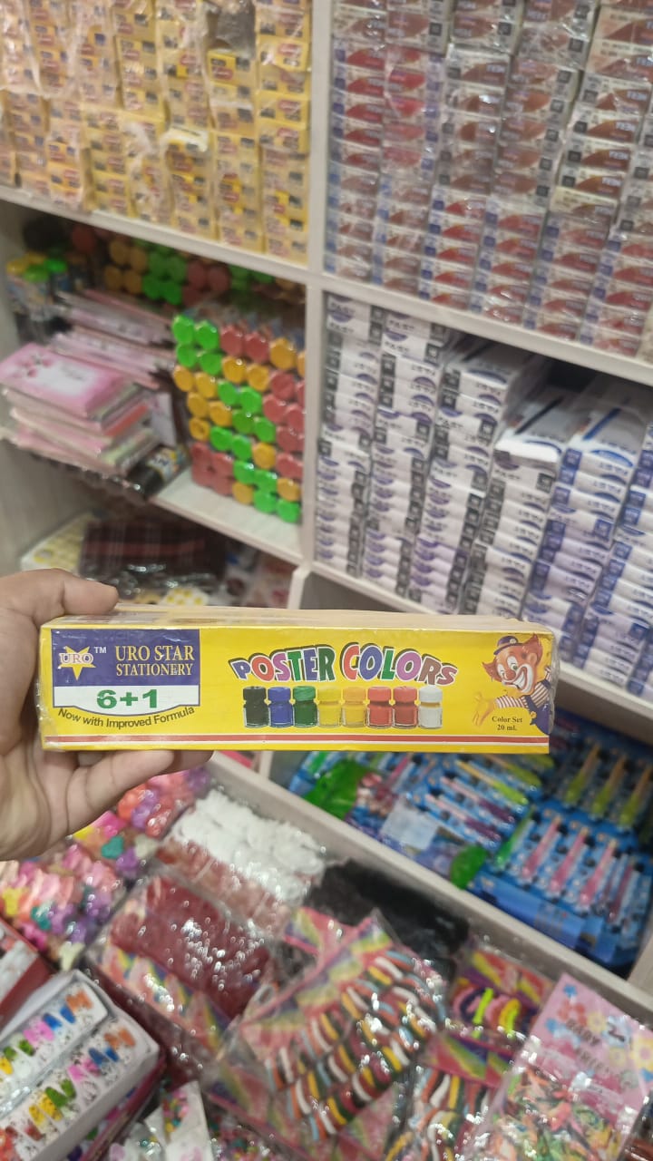 Poster Colours 6+1 Pack with Free Brush Multi-Purpose Watercolor Set for - CheckNpays