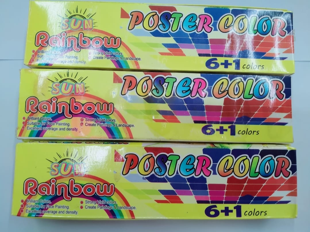 Poster Colours 6+1 Pack with Free Brush Multi-Purpose Watercolor Set for - CheckNpays