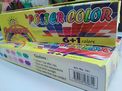 Poster Colours 6+1 Pack with Free Brush Multi-Purpose Watercolor Set for - CheckNpays
