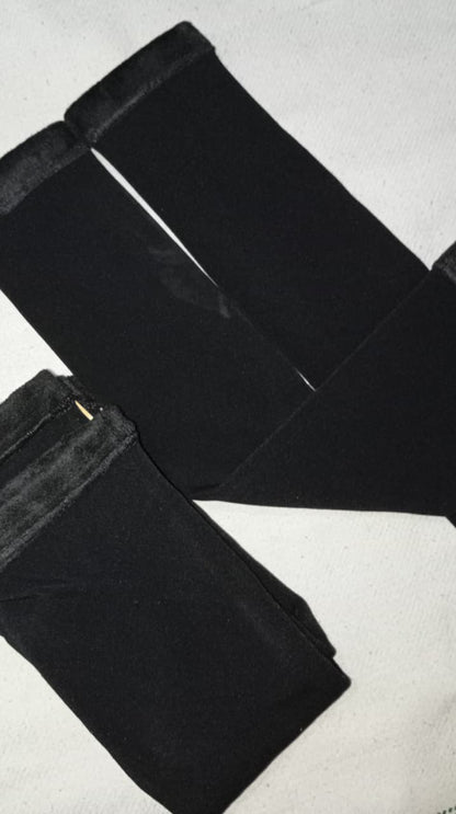 Unisex Wool Knee Length Leg Warmers Plain Black, Comfortable &amp; Stylish - CheckNpays