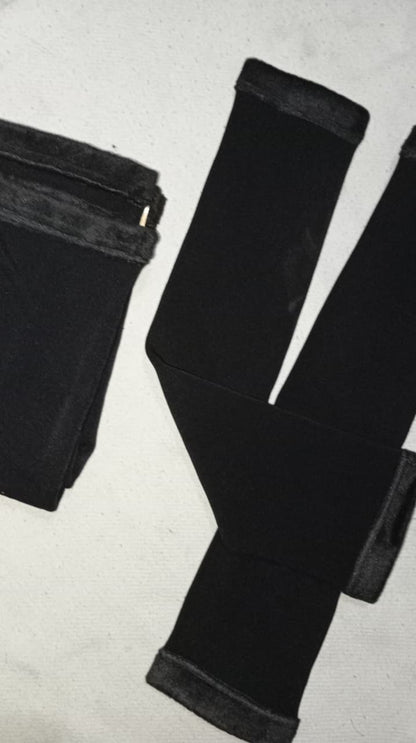 Unisex Wool Knee Length Leg Warmers Plain Black, Comfortable &amp; Stylish - CheckNpays