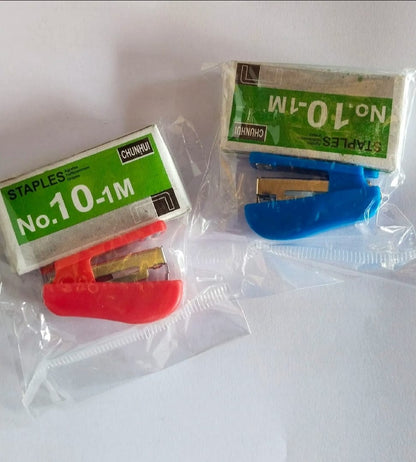 Pack of 2 Mini Staplers with Pins Compact, Smooth, and High-Quality