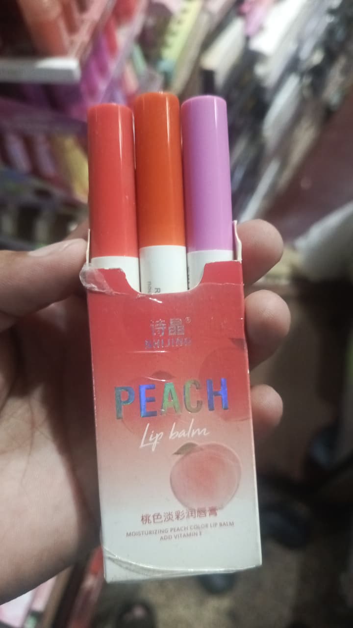 3 In 1 Shijing Peach Lip Balm 3-in-1 Moisturizing, Hydrating, Protective