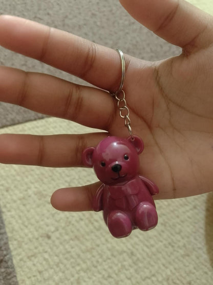Teddy Bear Keychain Style Lip Gloss Cute &amp; Portable, Multicolor Shades