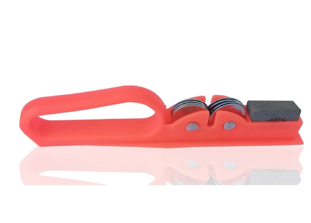 Professional Knife Sharpener with 8-Wheel Blades &amp; Sanding Stone | Durable Plastic
