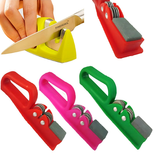 Professional Knife Sharpener with 8-Wheel Blades &amp; Sanding Stone | Durable Plastic
