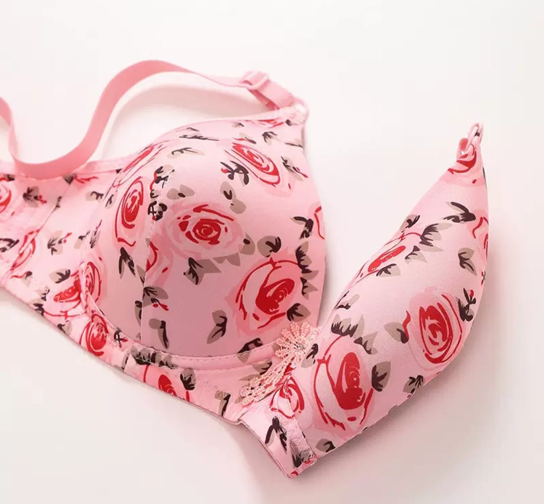 Printed Soft Cotton Padded Bra for Women | Comfortable Everyday Wear Undergarments - CheckNpays