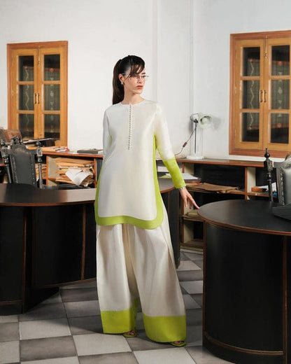 Rosy Glow Swiss Lawn Shirt Elegant Color Block Design for Women - CheckNpays